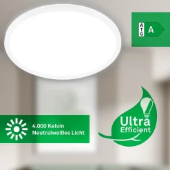 Loftlampe Tava A, Ø 42 cm, plast, hvid^Briloner Outlet