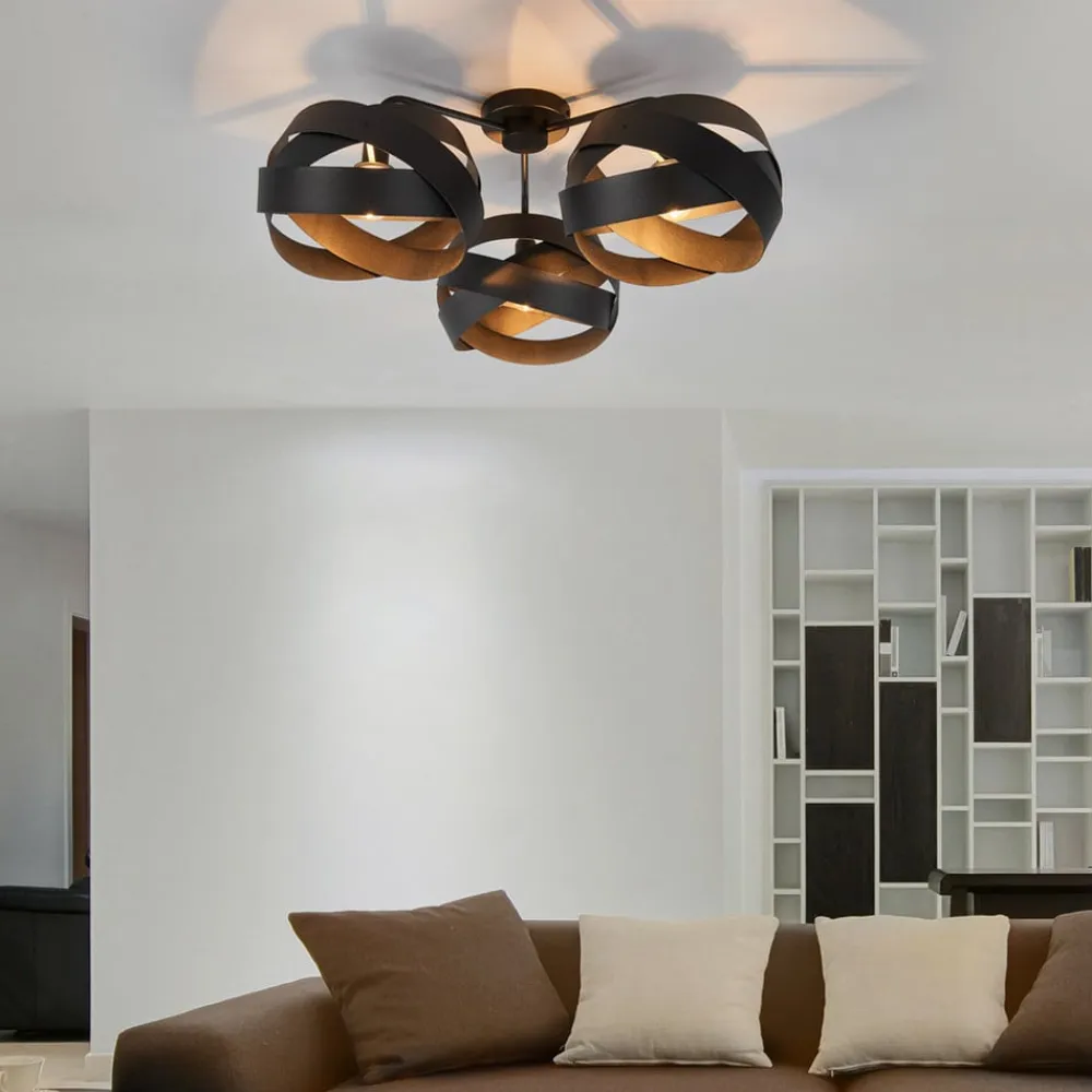 Loftlampe Tornado sort 3 lyskilder^Euluna