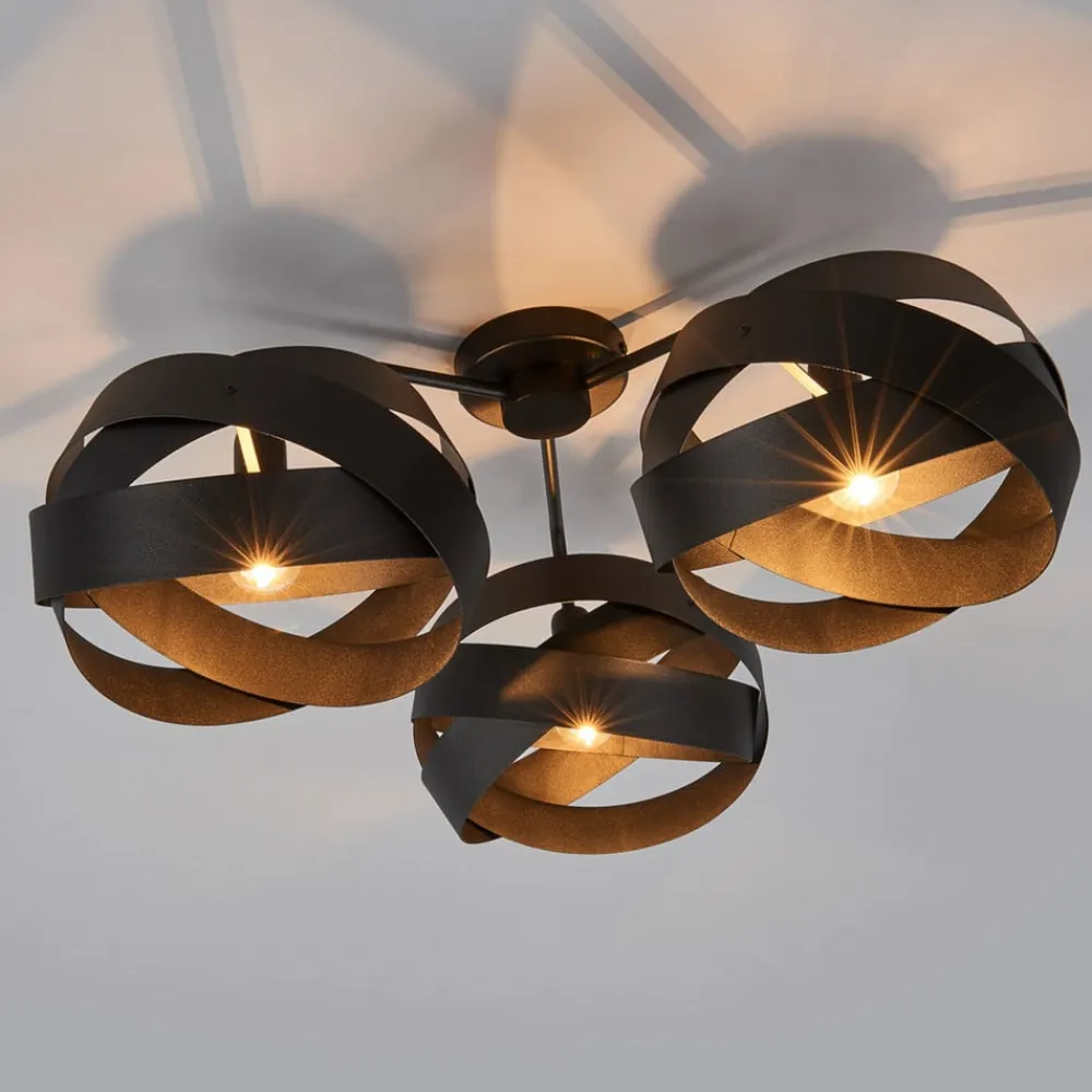 Loftlampe Tornado sort 3 lyskilder^Euluna