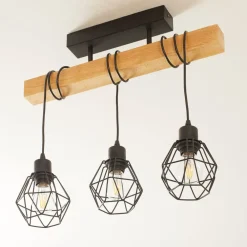 Loftlampe Townshend 5 med 3 gitterskærme^EGLO Sale