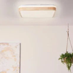 Brilliant Loftlampe Tumeo, længde 40 cm, lyst træ, metal/træ