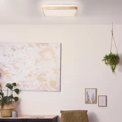 Brilliant Loftlampe Tumeo, længde 40 cm, lyst træ, metal/træ