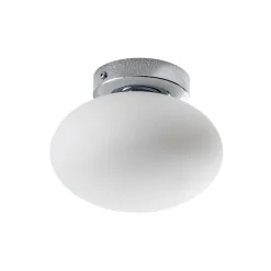 Domiluce Loftlampe Ufo, krom/hvid, Ø 18 cm, glas, G9