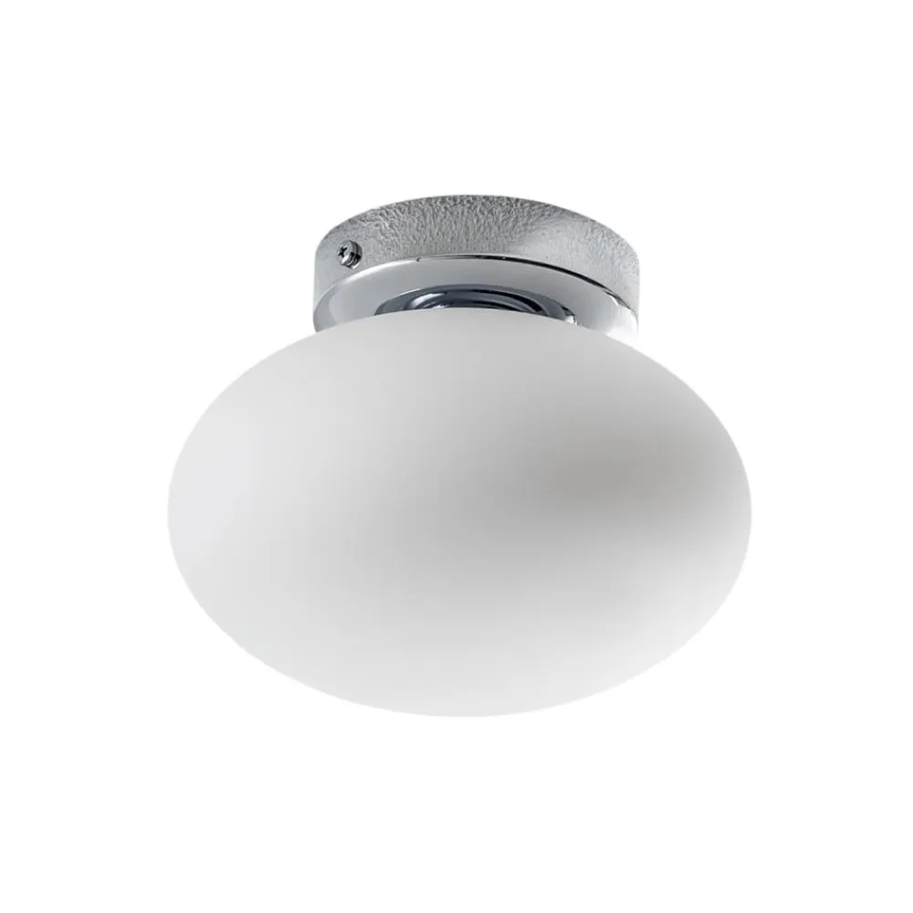 Domiluce Loftlampe Ufo, krom/hvid, Ø 18 cm, glas, G9