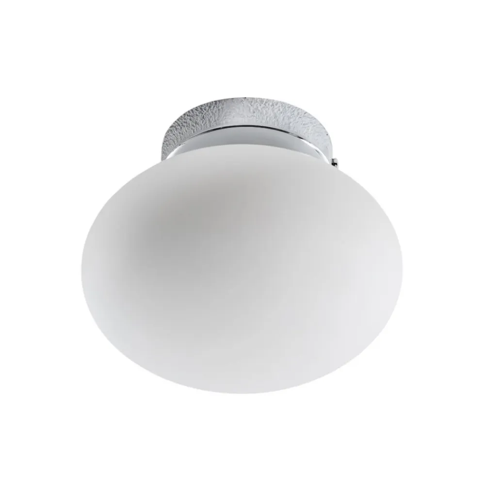 Domiluce Loftlampe Ufo, krom/hvid, Ø 18 cm, glas, G9