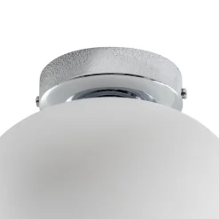 Domiluce Loftlampe Ufo, krom/hvid, Ø 18 cm, glas, G9