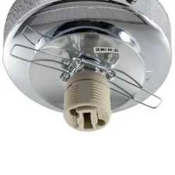 Domiluce Loftlampe Ufo, krom/hvid, Ø 18 cm, glas, G9
