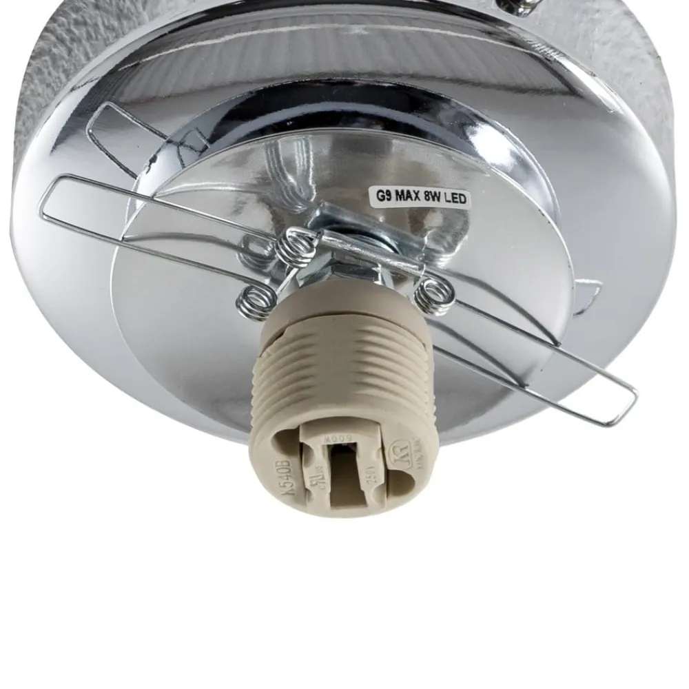 Domiluce Loftlampe Ufo, krom/hvid, Ø 18 cm, glas, G9