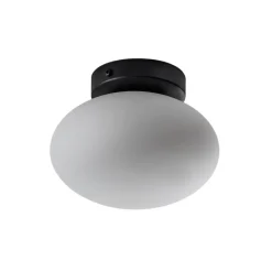 Domiluce Loftlampe Ufo, sort/hvid, Ø 18 cm, glas, G9