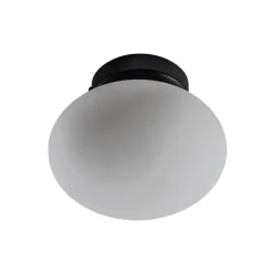 Domiluce Loftlampe Ufo, sort/hvid, Ø 18 cm, glas, G9