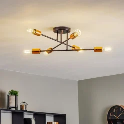 Loftlampe Veken 6B i sort og kobber^EMIBIG LIGHTING Online