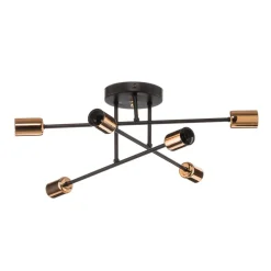 Loftlampe Veken 6B i sort og kobber^EMIBIG LIGHTING Online