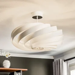 Domiluce Loftlampe Vento, hvid, Ø 60 cm, metal, E27