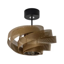 Loftlampe Vento, sort/guld, metal, Ø 40 cm, E27^Domiluce