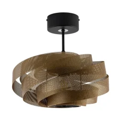 Loftlampe Vento, sort/guld, metal, Ø 40 cm, E27^Domiluce