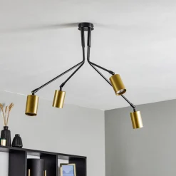EMIBIG LIGHTING Loftlampe Verno 4 Black i sort og guld