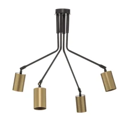 EMIBIG LIGHTING Loftlampe Verno 4 Black i sort og guld