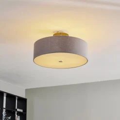 Nowodvorski Lighting Loftlampe Viviane med tekstilskærm, grå