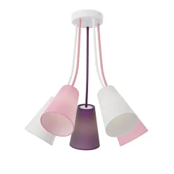 Loftlampe Wire Kids 5 lyskilder, hvid/pink/violet^TK Lighting Hot