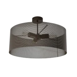 Domiluce Loftlampe Zofia, kaffebrun, metal, Ø 50 cm, 3 lyskilder, E27