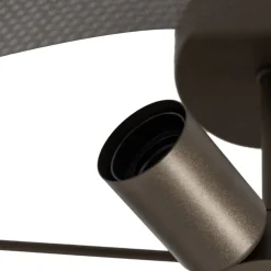 Domiluce Loftlampe Zofia, kaffebrun, metal, Ø 50 cm, 3 lyskilder, E27