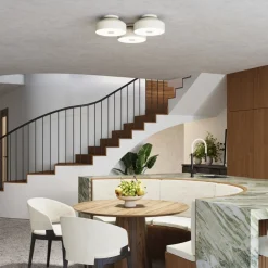 Loftslampe CLARO, beige, Ø 30 cm, metal, 4 x E27^SOLLUX LIGHTING Outlet