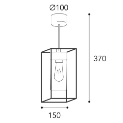 Loftslampe Cubic³ 3367 messing antik/klar^Moretti Luce