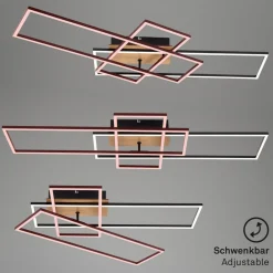 Loftslampe Frame CCT, fjernbetjening, sort/træ^Briloner Hot