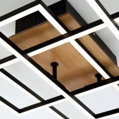 Loftslampe Frame CCT, fjernbetjening, sort/træ^Briloner Hot