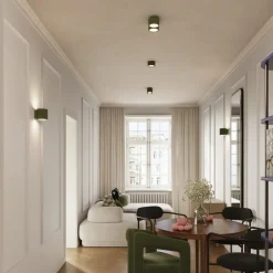 Loftslampe RIBLA, olivengrøn, Ø 10 cm, metal, GX53^SOLLUX LIGHTING Hot