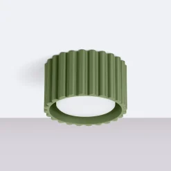 Loftslampe RIBLA, olivengrøn, Ø 10 cm, metal, GX53^SOLLUX LIGHTING Hot