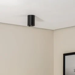 Eko-Light Loftspot Bima, rund sort