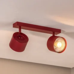 Børn Argon Loftspot Chloe justerbar med 2 lyskilder, rød