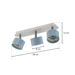 Eko-Light Loftspot Cloudy med 3 lyskilder, blå