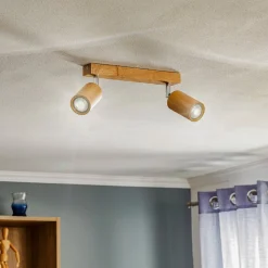 Loftspot Cre i træ, 2 lyskilder^SOLLUX LIGHTING Clearance