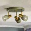 Argon Loftspot Destin, 3 lyskilder grøn/messing