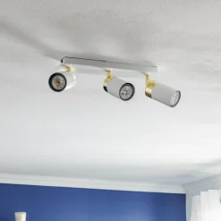 Eko-Light Loftspot Joker, hvid/guld, 3 lyskilder