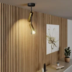 SIGMA Spotlights>Loftspot Leda 2, 2 lyskilder, sort-guld