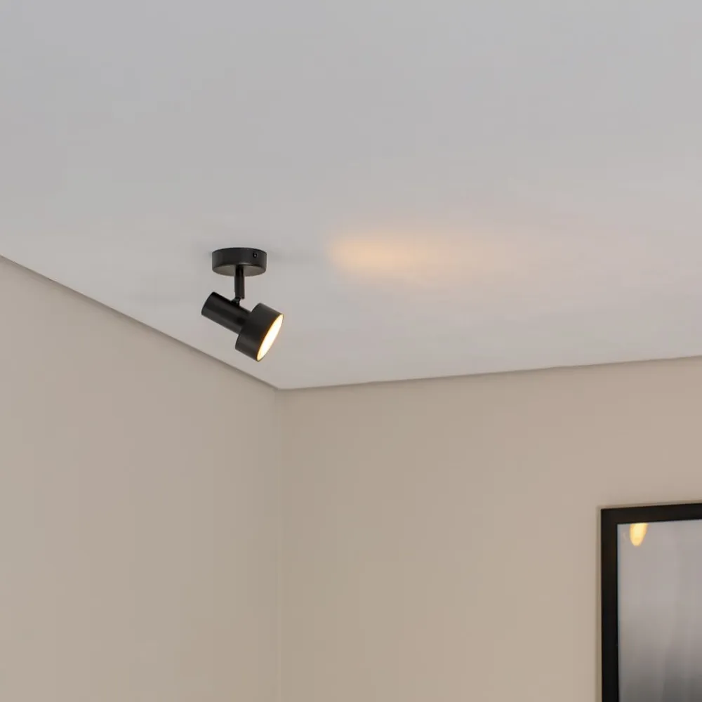 Loftspot Mona, 1 lyskilde, sort, bevægelig, stål^SIGMA Discount
