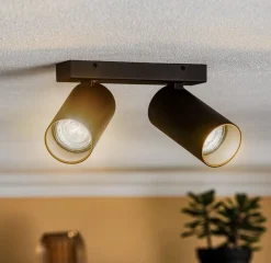 Loftspot Mono II sort/indvendig guld 2 lyskilder^Nowodvorski Lighting Sale