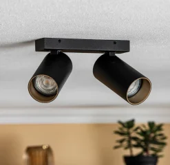 Loftspot Mono II sort/indvendig guld 2 lyskilder^Nowodvorski Lighting Sale