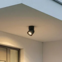 Nowodvorski Lighting Udendørs Loftlamper|Udendørs Spot>Loftspot Oscar, sort, aluminium, højde 13,5 cm, GU10