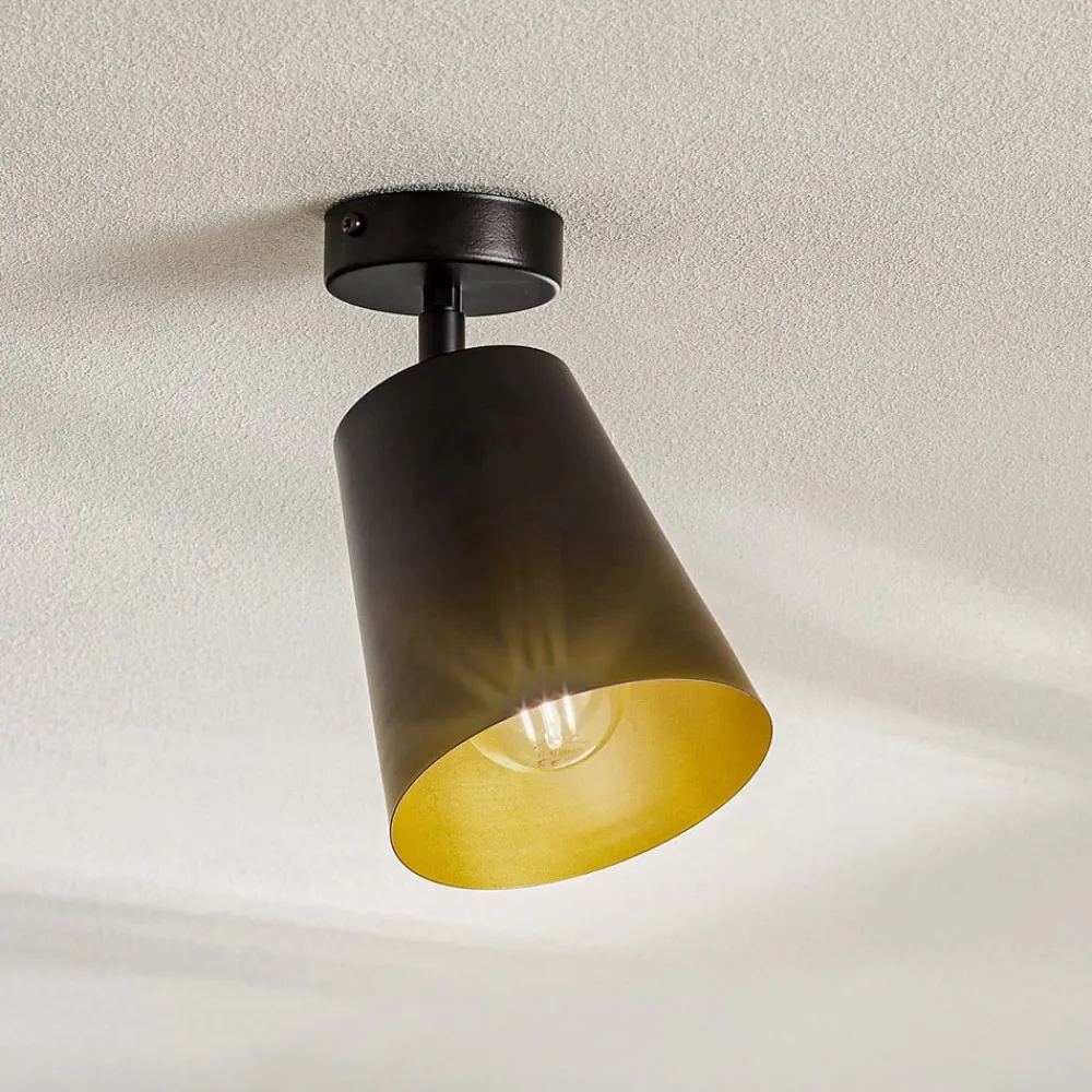 EMIBIG LIGHTING Spotlights>Loftspot Prism, 1 lyskilde, sort/guld