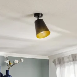 EMIBIG LIGHTING Spotlights>Loftspot Prism, 1 lyskilde, sort/guld