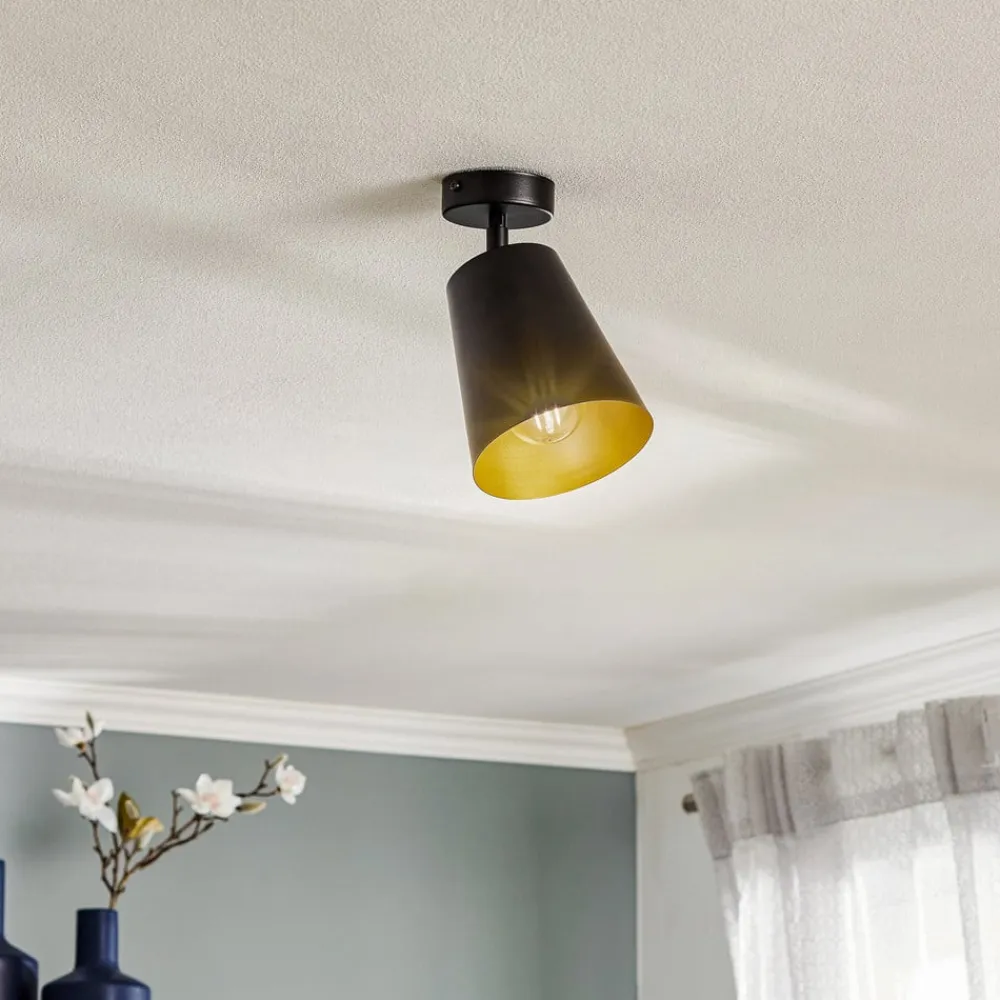 EMIBIG LIGHTING Spotlights>Loftspot Prism, 1 lyskilde, sort/guld