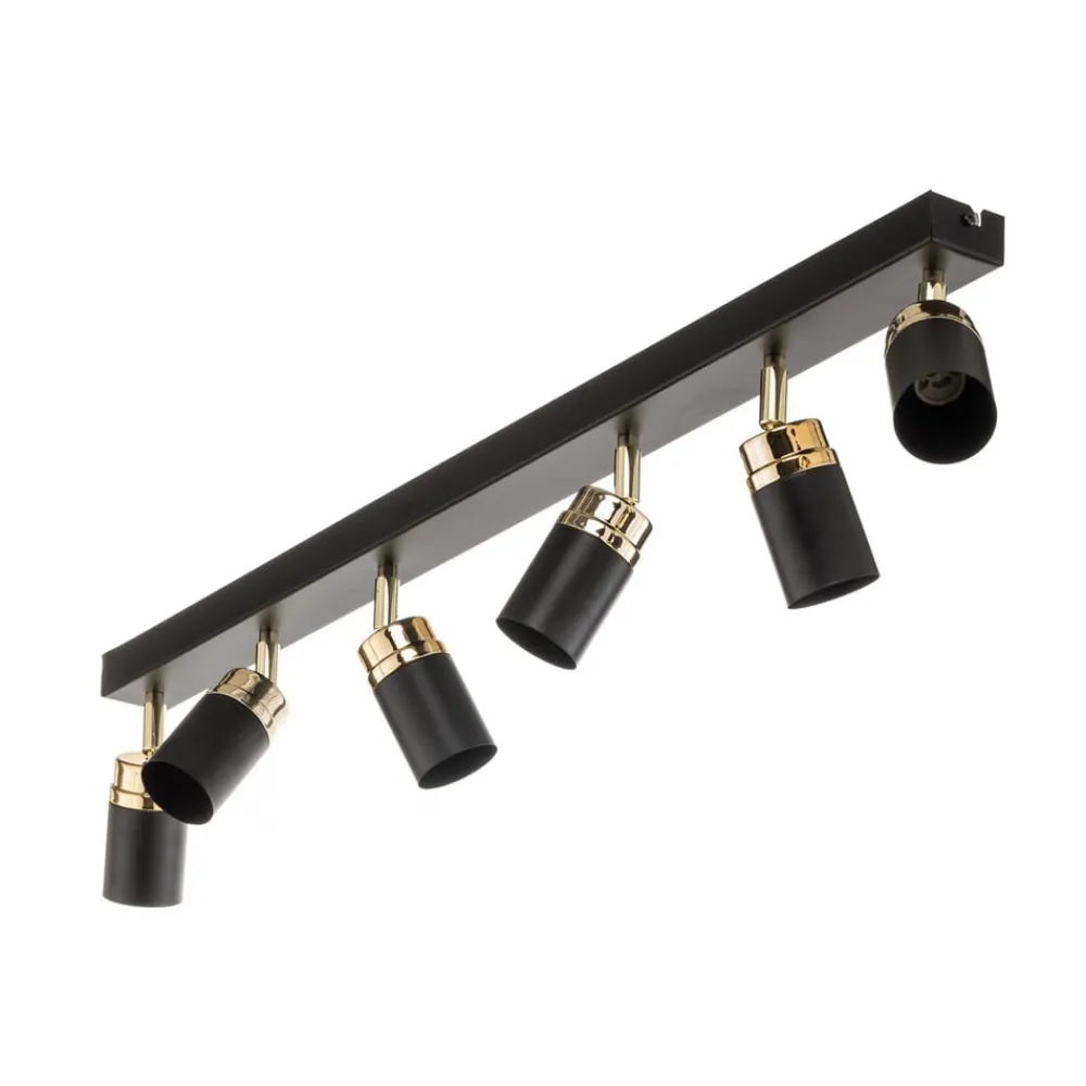 Loftspot Reno, 6 lyskilder, sort/guld^Luminex Hot