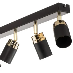 Loftspot Reno, 6 lyskilder, sort/guld^Luminex Hot