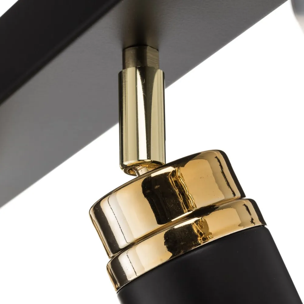 Loftspot Reno, 6 lyskilder, sort/guld^Luminex Hot