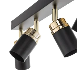 Loftspot Reno, 6 lyskilder, sort/guld^Luminex Hot