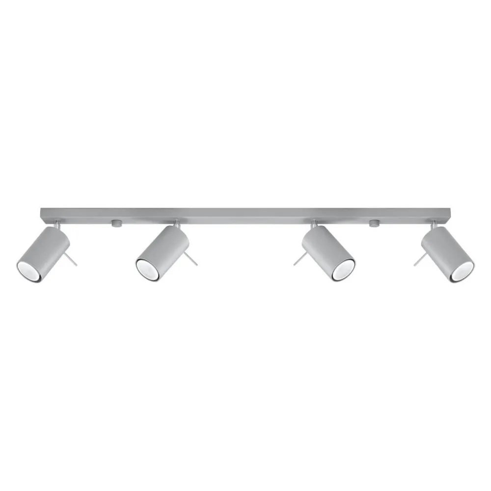 SOLLUX LIGHTING Loftlamper>Loftspot Round, grå, 4 lyskilder lineær